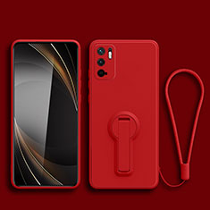 Ultra-thin Silicone Gel Soft Case Cover with Stand for Xiaomi POCO M3 Pro 5G Red