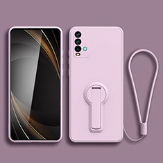 Ultra-thin Silicone Gel Soft Case Cover with Stand for Xiaomi Redmi 9 Power Clove Purple