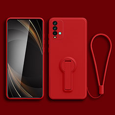 Ultra-thin Silicone Gel Soft Case Cover with Stand for Xiaomi Redmi 9 Power Red