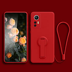 Ultra-thin Silicone Gel Soft Case Cover with Stand for Xiaomi Redmi K50 Ultra 5G Red