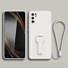 Ultra-thin Silicone Gel Soft Case Cover with Stand for Xiaomi Redmi Note 10 5G White