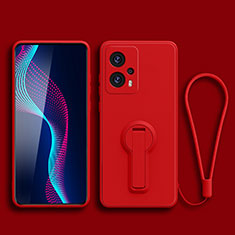 Ultra-thin Silicone Gel Soft Case Cover with Stand for Xiaomi Redmi Note 11T Pro+ Plus 5G Red