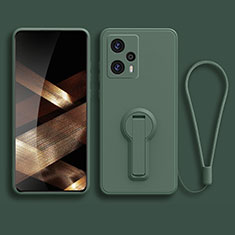 Ultra-thin Silicone Gel Soft Case Cover with Stand for Xiaomi Redmi Note 12 Turbo 5G Midnight Green