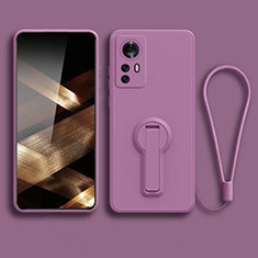 Ultra-thin Silicone Gel Soft Case Cover with Stand for Xiaomi Redmi Note 12S Purple