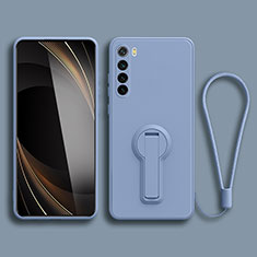 Ultra-thin Silicone Gel Soft Case Cover with Stand for Xiaomi Redmi Note 8 (2021) Lavender Gray