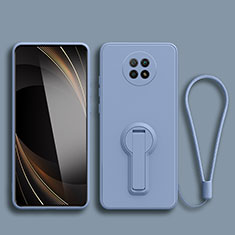 Ultra-thin Silicone Gel Soft Case Cover with Stand for Xiaomi Redmi Note 9T 5G Lavender Gray