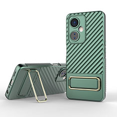 Ultra-thin Silicone Gel Soft Case Cover with Stand KC1 for OnePlus Nord CE 3 Lite 5G Green