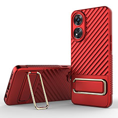 Ultra-thin Silicone Gel Soft Case Cover with Stand KC1 for Oppo Reno8 T 4G Red