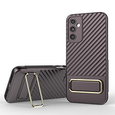 Ultra-thin Silicone Gel Soft Case Cover with Stand KC1 for Samsung Galaxy M44 5G Brown