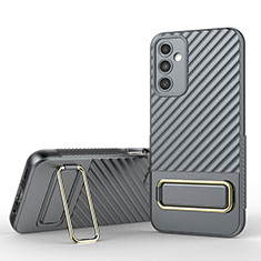 Ultra-thin Silicone Gel Soft Case Cover with Stand KC1 for Samsung Galaxy M44 5G Gray