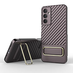 Ultra-thin Silicone Gel Soft Case Cover with Stand KC1 for Samsung Galaxy M54 5G Brown