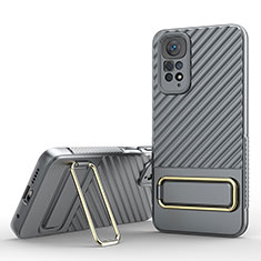 Ultra-thin Silicone Gel Soft Case Cover with Stand KC1 for Xiaomi Redmi Note 11 4G (2022) Gray