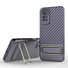 Ultra-thin Silicone Gel Soft Case Cover with Stand KC1 for Xiaomi Redmi Note 11S 4G Clove Purple