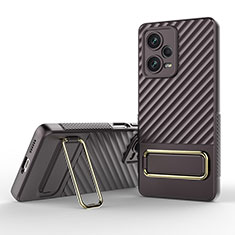 Ultra-thin Silicone Gel Soft Case Cover with Stand KC1 for Xiaomi Redmi Note 12 Explorer Brown
