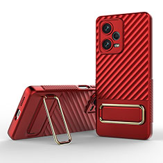 Ultra-thin Silicone Gel Soft Case Cover with Stand KC1 for Xiaomi Redmi Note 12 Explorer Red