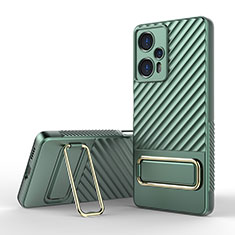 Ultra-thin Silicone Gel Soft Case Cover with Stand KC1 for Xiaomi Redmi Note 12 Turbo 5G Green