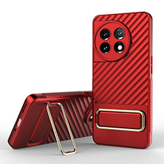 Ultra-thin Silicone Gel Soft Case Cover with Stand KC2 for OnePlus 11 5G Red