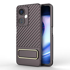 Ultra-thin Silicone Gel Soft Case Cover with Stand KC2 for OnePlus Nord CE 3 Lite 5G Brown