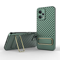 Ultra-thin Silicone Gel Soft Case Cover with Stand KC2 for Xiaomi Poco X5 5G Green