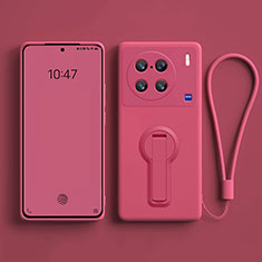 Ultra-thin Silicone Gel Soft Case Cover with Stand S01 for Vivo X90 Pro+ Plus 5G Hot Pink