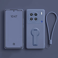 Ultra-thin Silicone Gel Soft Case Cover with Stand S01 for Vivo X90 Pro+ Plus 5G Lavender Gray