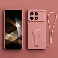 Ultra-thin Silicone Gel Soft Case Cover with Stand S01 for Xiaomi Redmi K70 Pro 5G Pink