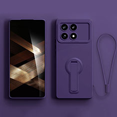 Ultra-thin Silicone Gel Soft Case Cover with Stand S01 for Xiaomi Redmi K70 Pro 5G Purple