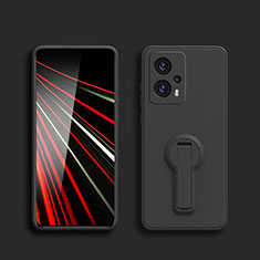 Ultra-thin Silicone Gel Soft Case Cover with Stand S01 for Xiaomi Redmi Note 11T Pro+ Plus 5G Black