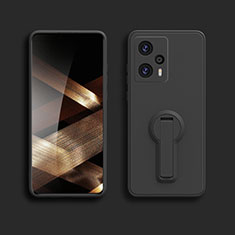 Ultra-thin Silicone Gel Soft Case Cover with Stand S01 for Xiaomi Redmi Note 12 Turbo 5G Black