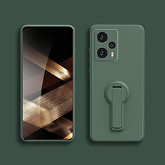 Ultra-thin Silicone Gel Soft Case Cover with Stand S01 for Xiaomi Redmi Note 12 Turbo 5G Midnight Green