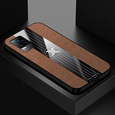 Ultra-thin Silicone Gel Soft Case Cover X01L for Vivo V21e 4G Brown