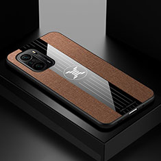 Ultra-thin Silicone Gel Soft Case Cover X01L for Xiaomi Poco F3 5G Brown