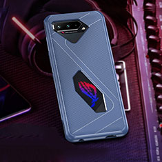 Ultra-thin Silicone Gel Soft Case Cover ZJ1 for Asus ROG Phone 5s Blue