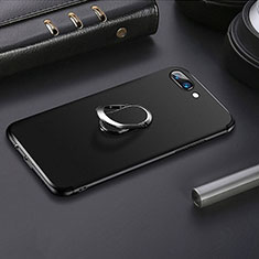 Ultra-thin Silicone Gel Soft Case with Finger Ring Stand A01 for Apple iPhone 8 Plus Black