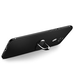 Ultra-thin Silicone Gel Soft Case with Finger Ring Stand A02 for Huawei Enjoy 7 Plus Black