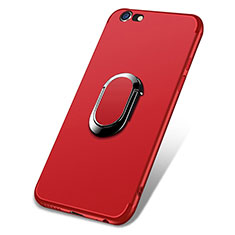 Ultra-thin Silicone Gel Soft Case with Finger Ring Stand A03 for Apple iPhone 6 Red