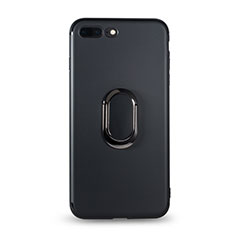 Ultra-thin Silicone Gel Soft Case with Finger Ring Stand for Apple iPhone 7 Plus Black