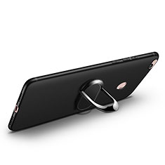 Ultra-thin Silicone Gel Soft Case with Finger Ring Stand for Xiaomi Mi Max 2 Black