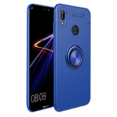 Ultra-thin Silicone Gel Soft Case with Magnetic Finger Ring Stand A02 for Huawei P Smart+ Plus Blue