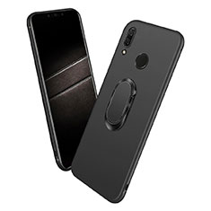 Ultra-thin Silicone Gel Soft Case with Magnetic Finger Ring Stand for Huawei Nova 3i Black