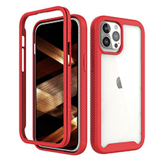 Ultra-thin Silicone Gel Soft Matte Finish Front and Back Case 360 Degrees Cover for Apple iPhone 15 Pro Max Red