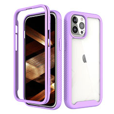 Ultra-thin Silicone Gel Soft Matte Finish Front and Back Case 360 Degrees Cover for Apple iPhone 15 Pro Purple