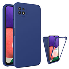 Ultra-thin Silicone Gel Soft Matte Finish Front and Back Case 360 Degrees Cover for Samsung Galaxy A22 5G Blue