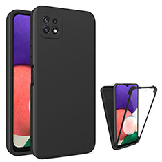 Ultra-thin Silicone Gel Soft Matte Finish Front and Back Case 360 Degrees Cover for Samsung Galaxy A22s 5G Black