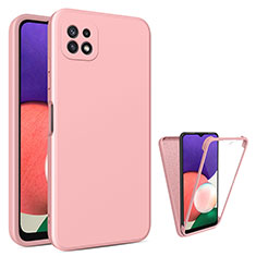 Ultra-thin Silicone Gel Soft Matte Finish Front and Back Case 360 Degrees Cover for Samsung Galaxy A22s 5G Pink