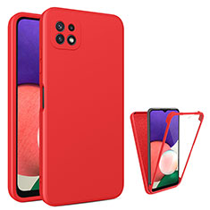 Ultra-thin Silicone Gel Soft Matte Finish Front and Back Case 360 Degrees Cover for Samsung Galaxy A22s 5G Red