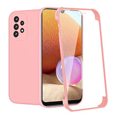 Ultra-thin Silicone Gel Soft Matte Finish Front and Back Case 360 Degrees Cover for Samsung Galaxy A32 4G Pink