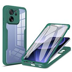 Ultra-thin Silicone Gel Soft Matte Finish Front and Back Case 360 Degrees Cover for Xiaomi Mi 13T 5G Green