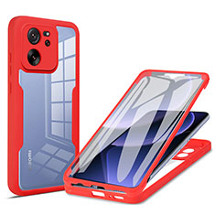 Ultra-thin Silicone Gel Soft Matte Finish Front and Back Case 360 Degrees Cover for Xiaomi Redmi K60 Ultra 5G Red