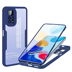 Ultra-thin Silicone Gel Soft Matte Finish Front and Back Case 360 Degrees Cover for Xiaomi Redmi Note 11 4G (2022) Blue